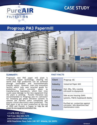 Progroup PM3 Papermill case study brochure