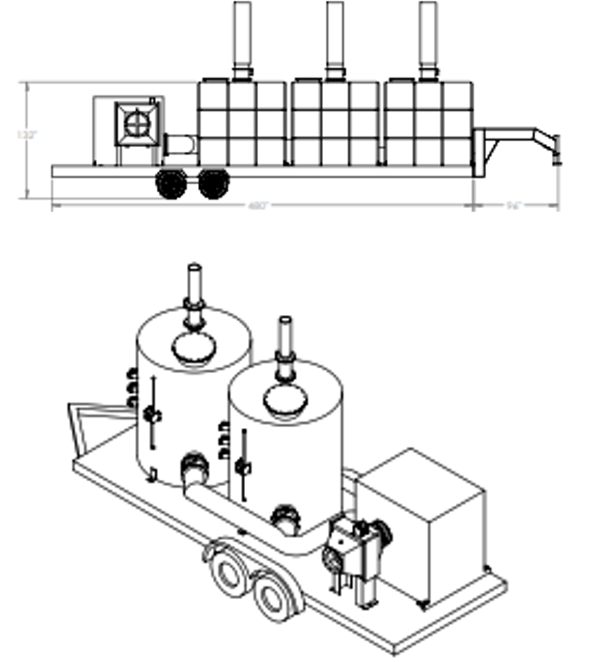 temporary movable odor control unit